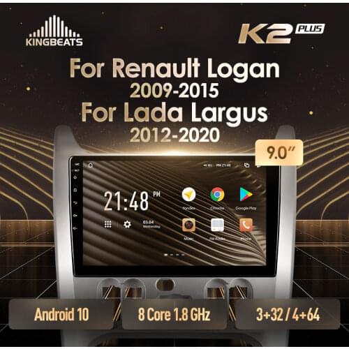 KingBeats Android 10 Octa-Core head unit HU 4G in Dash Car Radio Multimedia Video Player Navigation GPS For Renault Logan Sandero For Lada Largus Lergus For Dacia Duster no dvd 2 din Double Din Android Car Stereo 2din