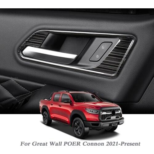 Car Styling For Great Wall POER Connon 2021-Present Interior Inner Door Bowl Frame Sequins Internal Mouldings Auto Accessory
