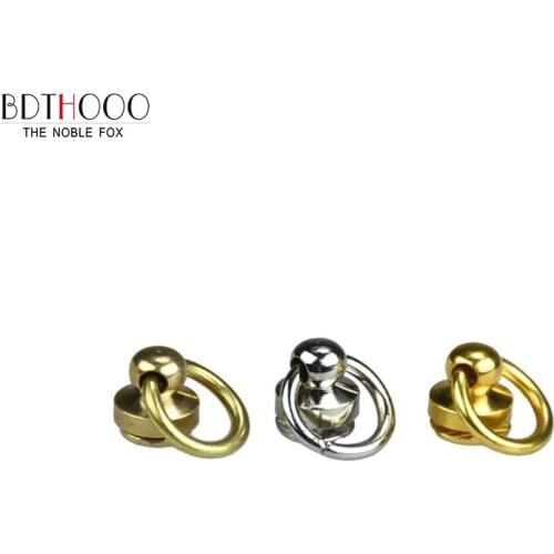 Free shipping10pcs Hand sewn leather leather leather hardware bag accessoriesCopper Bag Parts Swivel Screw Buckle Nipple nail