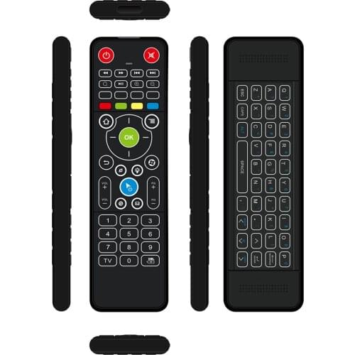 TZ18 2.4GHz Air Mouse Wireless Mini Keyboard Double-side Handheld Remote Control 6-Axis Sensor Gyroscope Backlight for TV Box PC