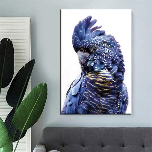 Black and White Canvas Poster Animal Cockatoo Bird Print Wall Art Painting Nordic Decoration Picture Modern Lving Room Decor