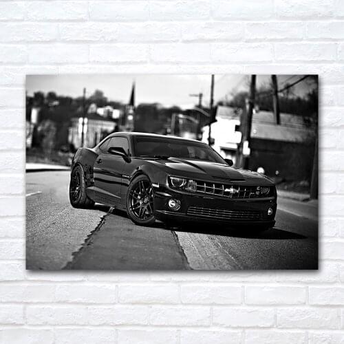 Camaro Muscle Car Poster Black and White Wall Art Pictures Canvas Painting for Bedroom Living Room Home Decoration