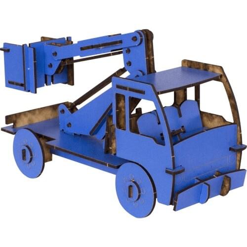 Joy And Toys 3D Wooden Puzzle Crane Wooden Toy Blue