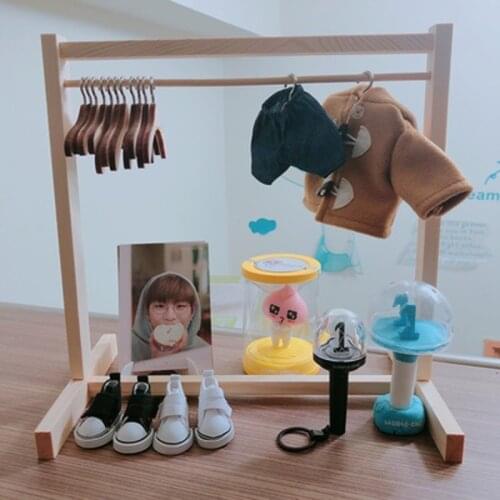 1/6 bjd got7 exo doll use wooden wardrobe wood coat rack