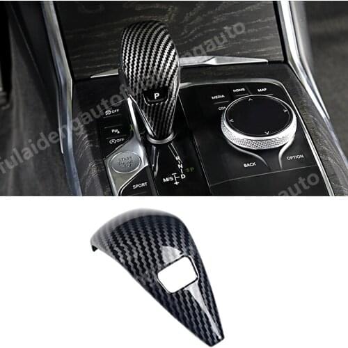 For BMW 3 Series 2019-2020 Carbon Fiber ABS Interior Gear Shift Knob Cover Trim car accessories