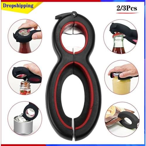 Dropshipping 2/3Pcs 6-In-1 Multi Function Twist Bottle Opener All In One Jar Gripper Can Wine Beer Lid Twist Off Jar Opener Claw