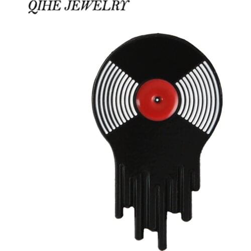 QIHE JEWELRY Record Player Enamel pins Music Icon Sign Symbol Audio player Lapel pins Badges Gift for music lover