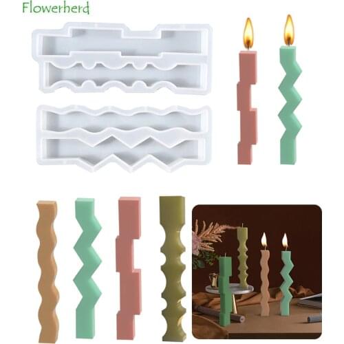 Diy Crystal Glue Mold Wavy Bar Candle Silicone Mold Candle Molds for Candle Making Resin Mold
