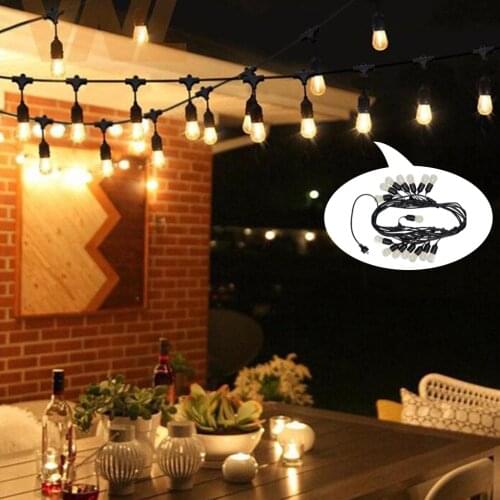 String Lights LED Bulbs Waterproof Hanging Lighting Backyard Gazebo Decor