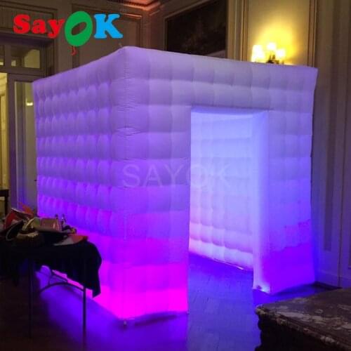 Customized Wedding Party Photo Booth Props Photo Booth Enclosure Inflatable Photo Booth Backdrop for Events (1/2/3 Doors)