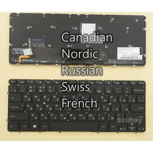 Canadian Nordic Russian Swiss French Keyboard for DELL XPS 12 9Q23 L221X 9Q33 9Q34,XPS 13 9333 L321X L322X 0MXR46 0654FY Backlit