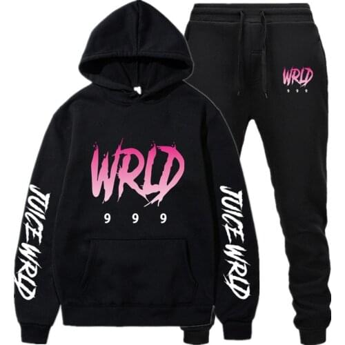 Men Juice Wrld Hoodie And Pants Two Piece Set Casual Sportswear Running Suit Fitness Pullover Men Women Hoodie set Sweatshirt