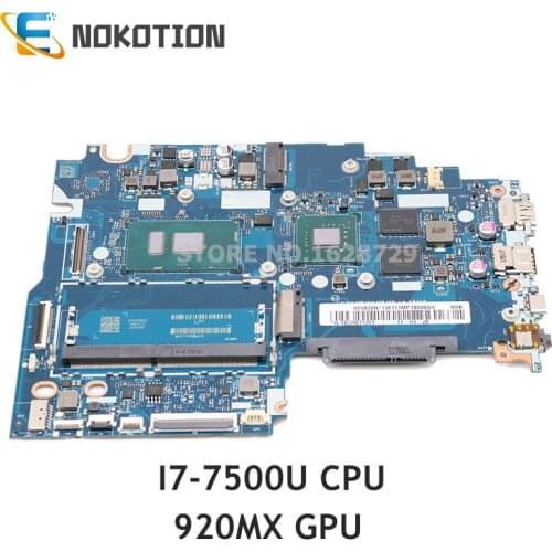 NOKOTION Laptop motherboard For Lenovo ideapad 320S-15IKB CIUYA YB SA SB SD LA-E541P MAIN BOARD SR341 i7-7500U CPU 920MX GPU