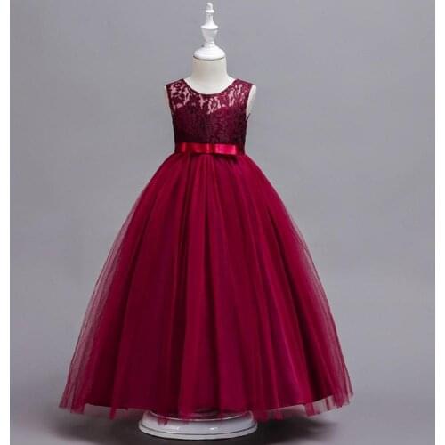 Sweet Floral Lace Flower Girl Dresses with Ruffle 2019 Sleeveless Ball Gown Tulle Ball Gown Fluffy Girls Dresses Communion Dress