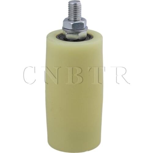 CNBTR 50x100mm Yellow Silver PP Steel Flat Roller Bearing Guiding Wheel 6201 M12 Screw for Electric Door Sliding Gate