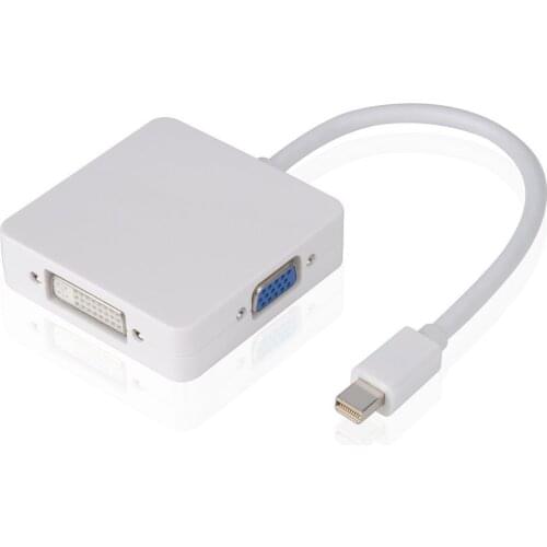 5pcs/lot Mini DP DisplayPort to HDMI VGA DVI 3 in 1 Adapter Mini DP Cable Converter for Apple Mac Book Pro Air Monitor MDP