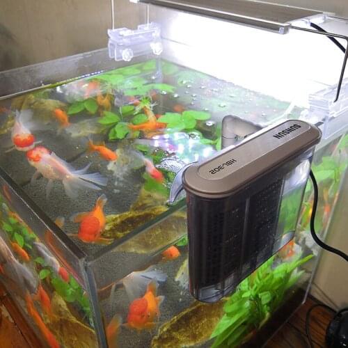 Aquarium Hang On Filter Power Waterfall Suspension Oxygen Pump Hanging Activated Carbon Wall Mounted Fish Tank Filtration Water