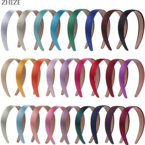 2Pcs/Lot 2021 New Classic Lady Solid Plain Satin Hairband For Girl 3cm/2cm Width Women Headband Hot Ribbon DIY Hair Accessories