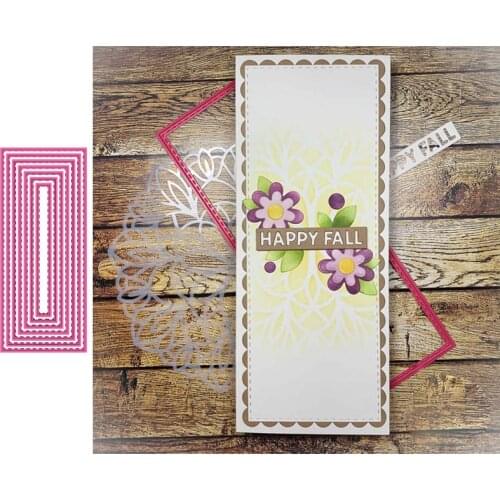 Stitched Slimline Frame Metal Cutting Dies Stencil For Scrapbooking Album Photo Handmade Paper Cards Crafts New Die-Cut