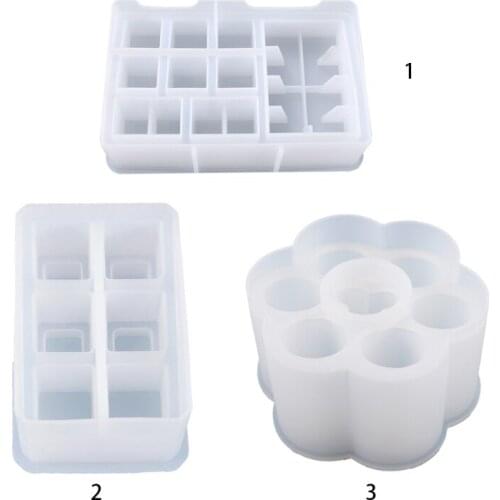 Crystal Epoxy Resin Mold DIY Lipstick Holder Storage Box Casting Silicone Mould
