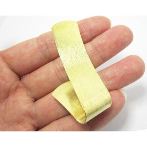 2pcs Stud earrings 51x32mm Textured Brass ear post earlobe findings R1071