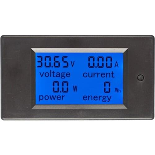 Blue LCD display DC 6.5-100V,20A voltage , ampere, power , Energy combination meter DC energy meter V , A, W , Wh meter