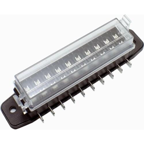 Universal 10-way In-line Small Size Fuse Holder Car Fuse Box With 10 Standard Fuses Suitable For Cars Trucks Ships And Vehicles