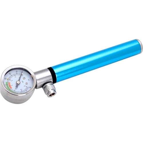 Universal Bicycle Pump 15bar / 210psi Mini Manual Air Pressure Inflator with Lever and Gauge for Mountain Bicycle cycling