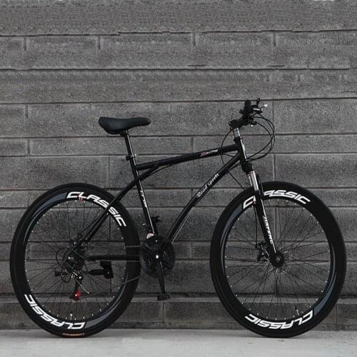 26-Inch 21-Speed Road Bicycle 60-Blade Rim Double Disc Brake Solid Tire Shock Absorption Bike Adult Students