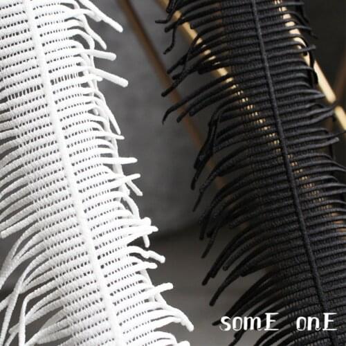 Tassel Embroidered Lace Trim French Refinement Black White DIY Patchwork Decor Clothing Wedding Dress Gown Designer Accessories