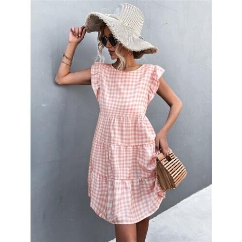 Розовые летние платья WENKOUBAN China At AliExpress