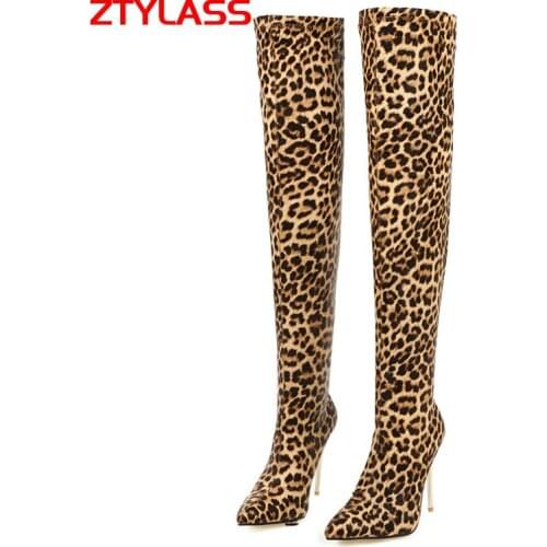 Stretch Women Boots Super High Heel Over The Knee Boots Autumn Winter Fashion Pointed Toe Long Boots Women Shoes