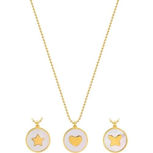 2021 New Arrival Trendy Star Heart Butterfly Necklace White Shell Choker Woman 316 L Stainless Steel Accessory Not change color