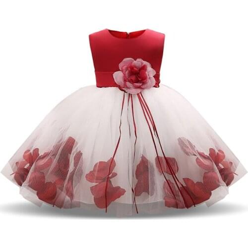 1 Year Birthday Baby Girl Christmas Dress Tutu Baptism Infant Christening Gown Newborn Toddler Bebes Clothes 6 9 12 18 24 Months
