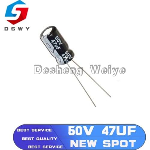 10PCS 50v47uf 47uf50v 6*12 50v 47uf 6x12 Electrolytic ca Electrolytic capacitor new