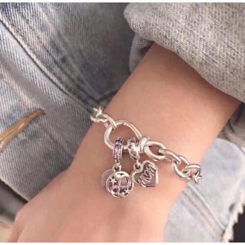 100% S925 Sterling Silver New Timeless Symbol Flower Knot Bracelet For Christmas Wedding Party Gift Fashion Jewelry