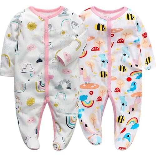 2 Pcs/Set Spring Autumn Newborn Boy Girl Rompers Cartoon Long Sleeve Cotton Soft Baby Romper Jumpsuit for Girls Roupas de bebe
