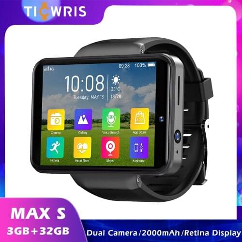 2020 NEW TICWRIS MAX S Smart Watch 2.4 Inch Face ID Unclok 3GB 32GB Dual Camera Waterproof 2000mAh 4G Android Smartwatch Men