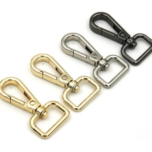 4pcs 2/2.5/3.8/5cm metal clasp calipers swivel lobster clasp key chain with leather hardware accessories