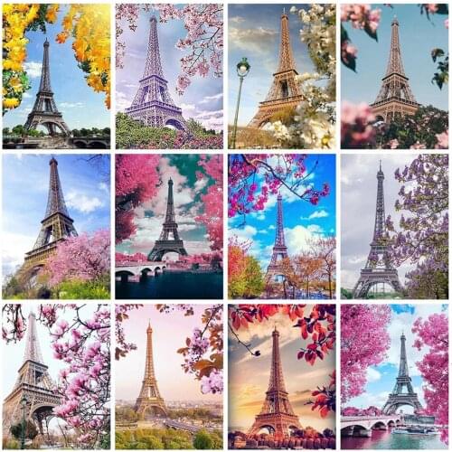 Diamond Painting 5D Eiffel Tower Embroidery Rhinestone Cross Stitch For Kids Adult Home Office Living Room Decor Gift Factory