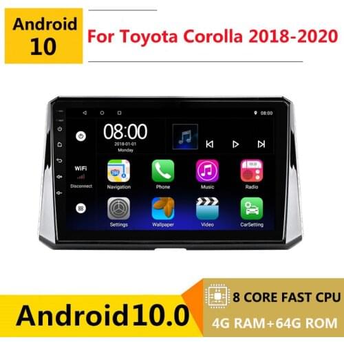 2 din 8 core android 10 car radio auto stereo for Toyota Corolla 2018 2019 2020 navigation GPS DVD Multimedia Player bl carplay