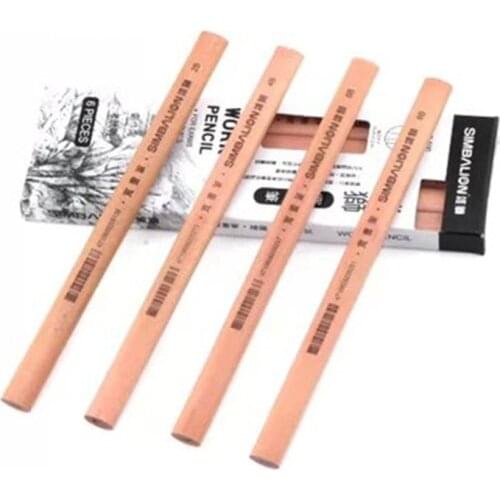 Simbalion Wide pencil lead lead art painting sketch pencil 2B 4B 8B 6B flat head wood brush