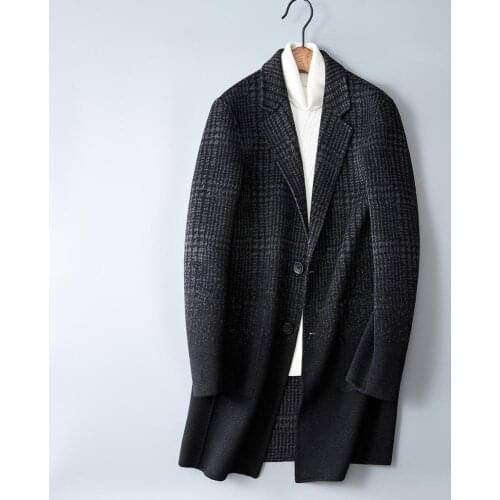 Brand 2020 Winter New Great Designer Mens Long Coat Top Quality Material Wool Overcoat Jacket Woolen Mans trench coat#1966