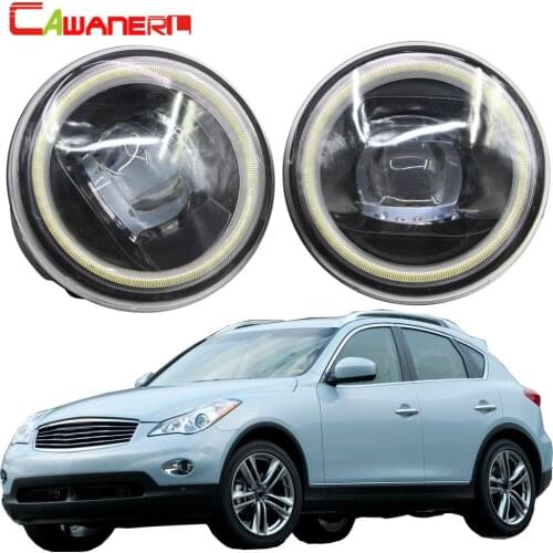 Cawanerl For Infiniti EX EX25 EX35 EX37 Car 4000LM LED Bulb H11 Fog Light Kit Angel Eye DRL 12V 2008 2009 2010 2011 2012 2013
