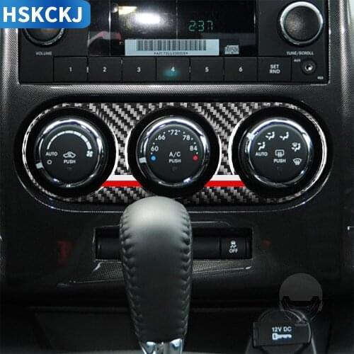 For Dodge Challenger 2008-2010 Multiple Color Carbon Fiber Sticker Air Conditioning Button Frame Trim AC Interior Car Accessorie