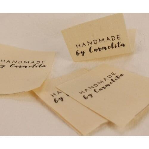 Clothing Labels, Personalized Brand, Cotton Tags, Business Name, Handmade 35mm x 50mm, Custom Logo (MD5250)
