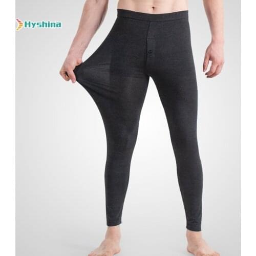 Hot Fiber Thin Autumn Pants Mens Slim Slim Slim Mens Body Bottom Tight Warm Pants Panties