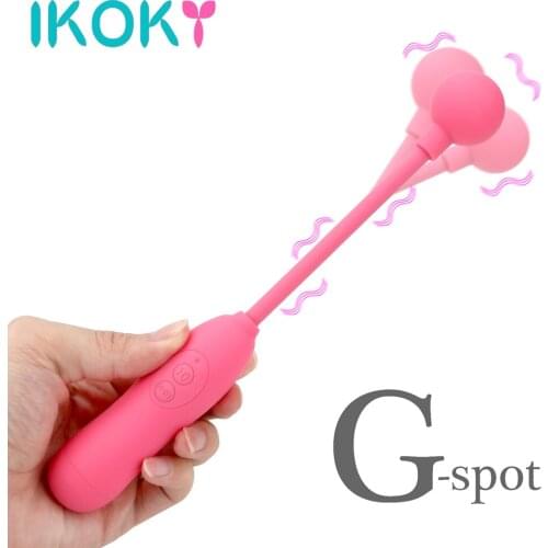 IKOKY Soft Silicone Bullet Egg 10 Frequency Sex Toys For Women Erotic Flirting Nipple Anal Vibrator Flexible Head Vibrator