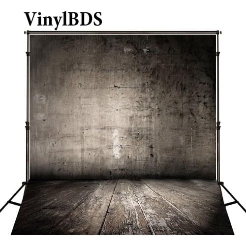 VinylBDS Newborn Baby Backdrops Dirty Rough Gray Wall Fundo Fotografico Madeira Wooden Floor Backgrounds For Photo Shoot