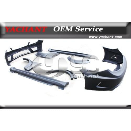 FRP Fiber Glass Kit Fit For 12-13 Mercedes Benz W204 C63 AMG Sedan Black Series Style Wider Body Kit (bumper fender side skirts)